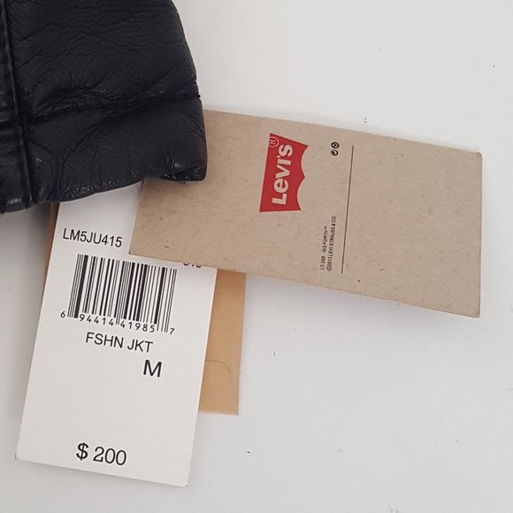 New Men's Levi's Long   Leather Jacket/Coat  Hoodies Size M Black - Picture 12 of 12